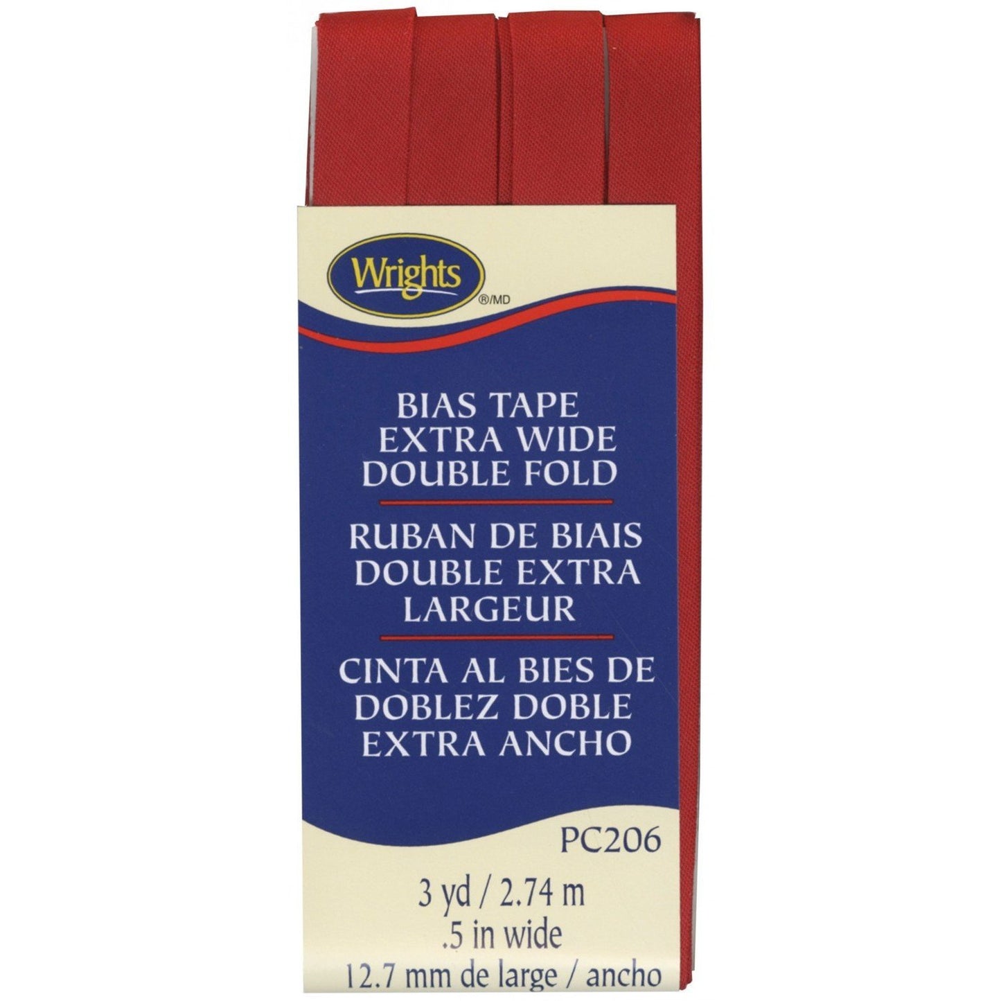 Extra Wide Bias Tape 1/2-inch Red-Notion-Spool of Thread