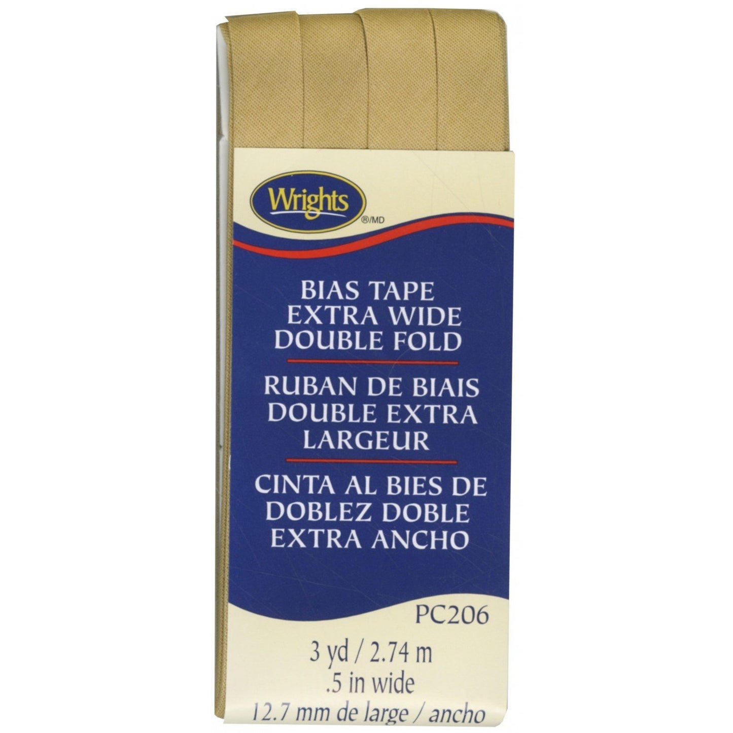 Extra Wide Bias Tape 1/2-inch Tan-Notion-Spool of Thread