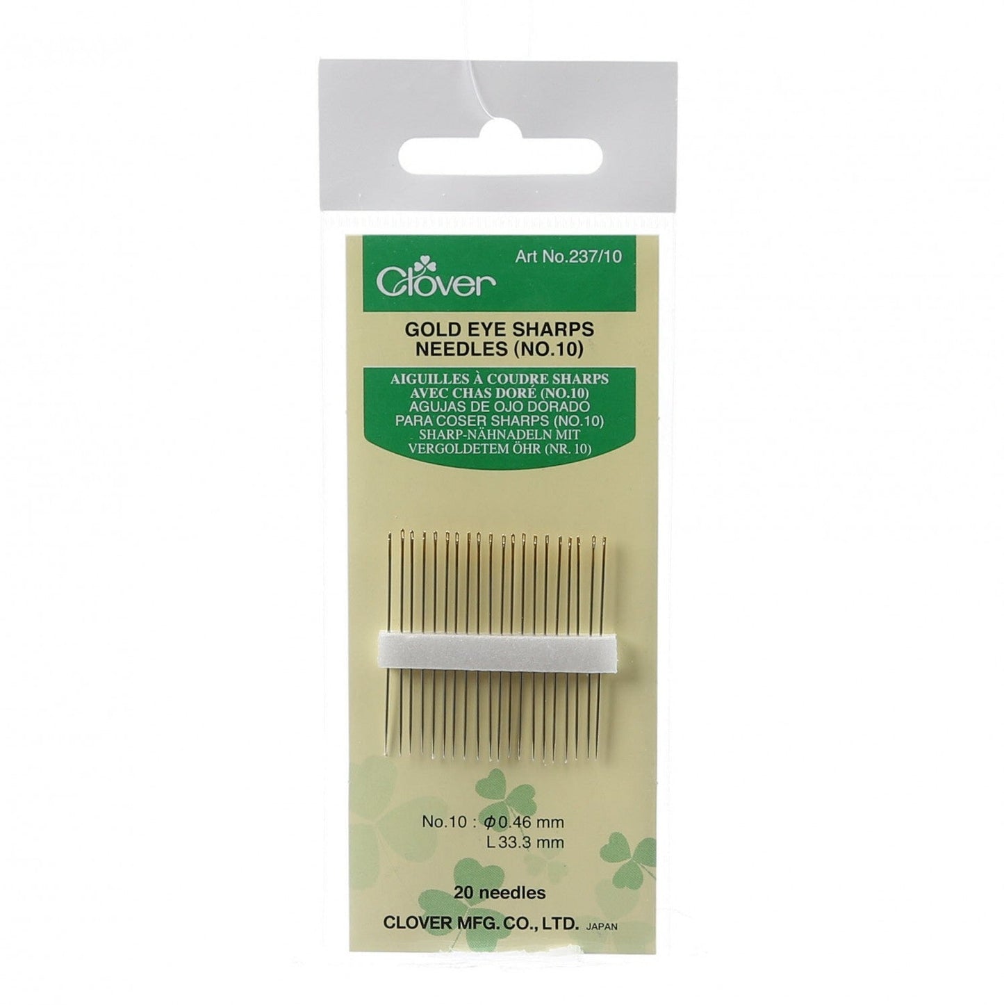Gold Eye Sharp Needles, 20 pack, Size 10-Notion-Spool of Thread