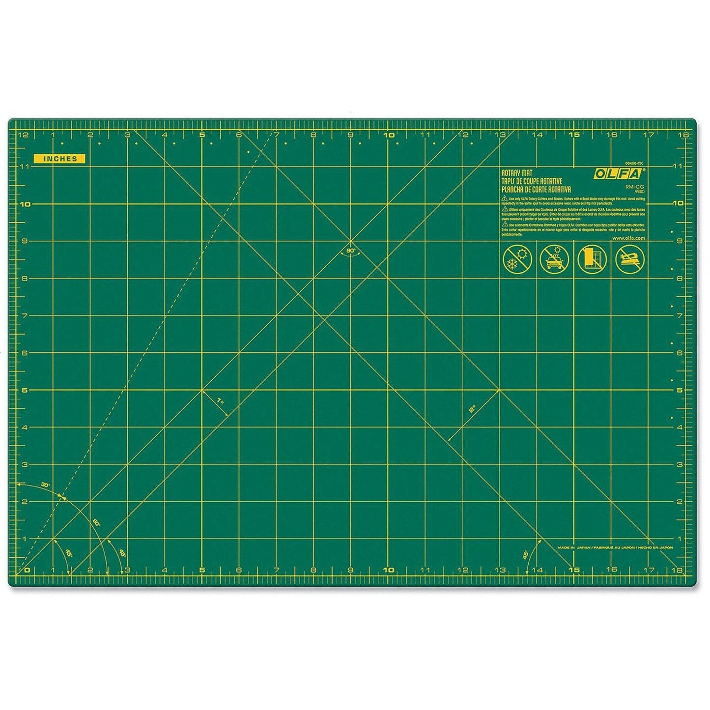 Green Cutting Mat 12-inch by 18-inch-Notion-Spool of Thread