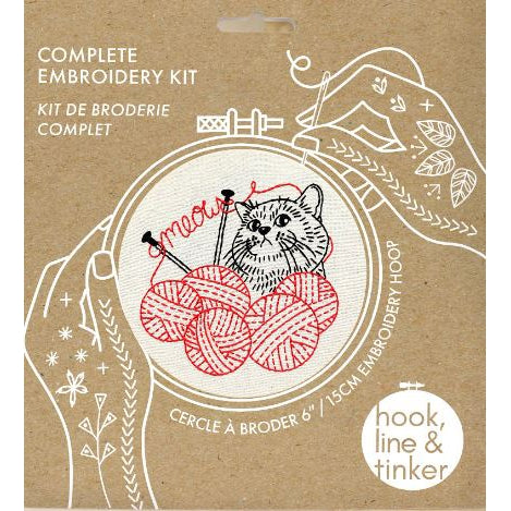 Kitten With Knitting Complete Embroidery Kit-Notion-Spool of Thread