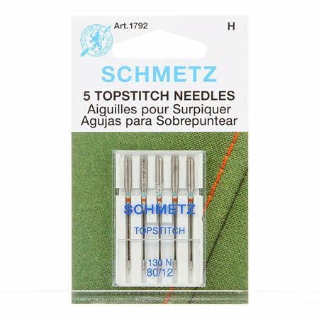 Schmetz Topstitch Sewing Machine 5 Needle Pack, 80/12