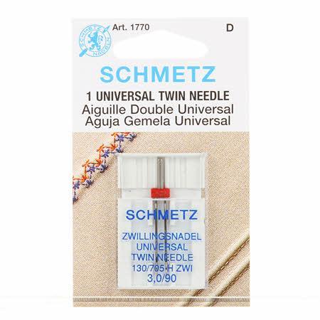 Schmetz Universal Twin Sewing Machine Needle, 3.0/90