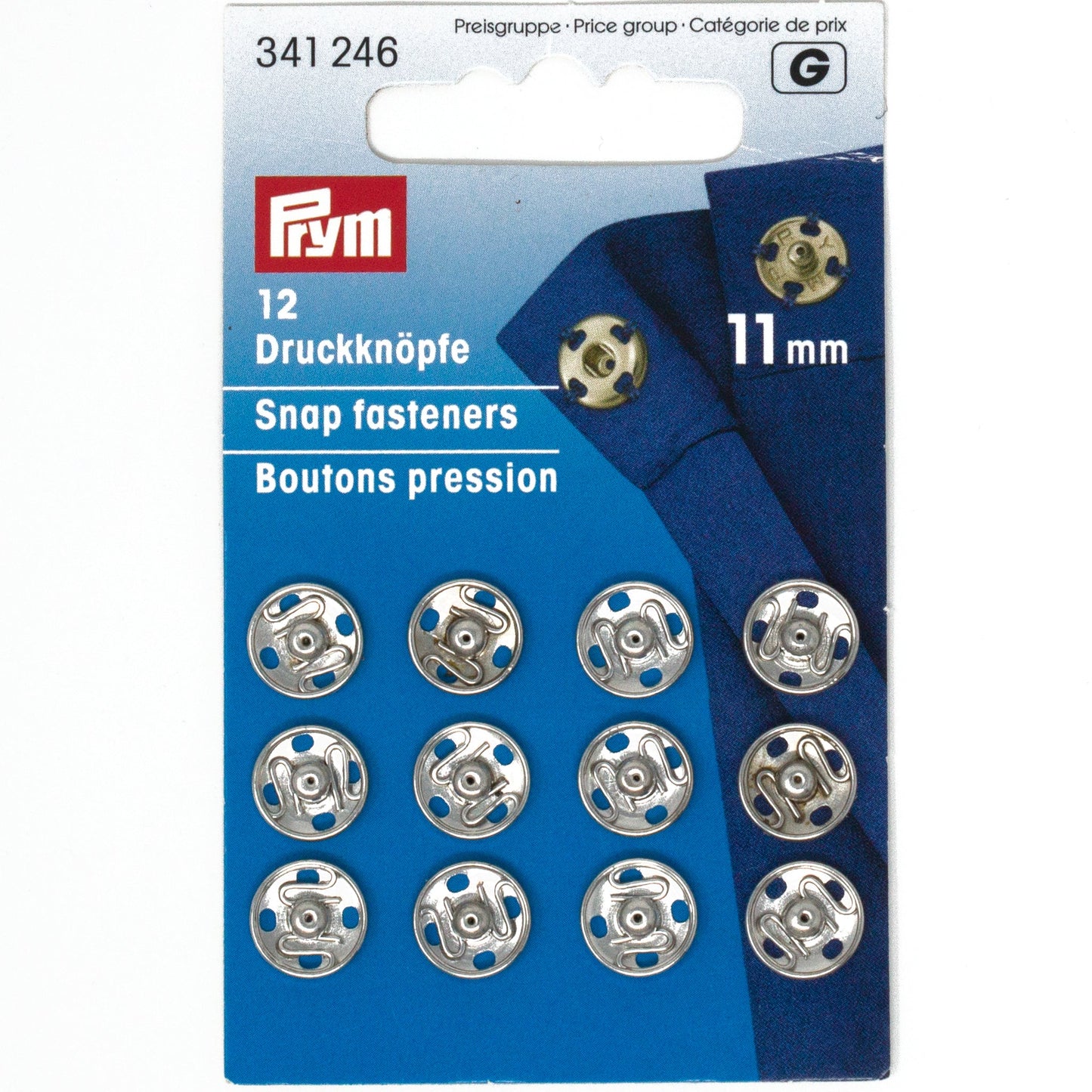 Sew-On Snap Fasteners, 11mm, Silver-Notion-Spool of Thread