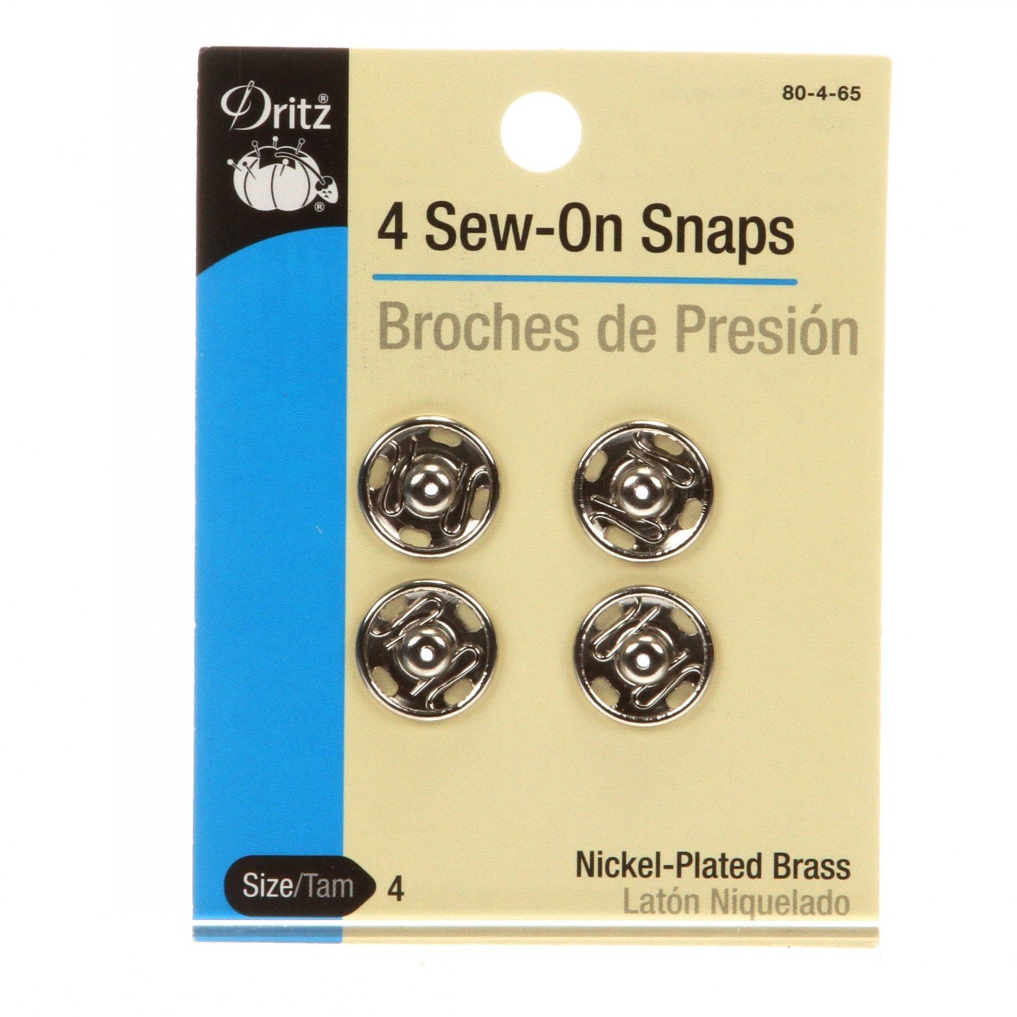 Sew-On Snaps Size 4, ⅝", 4 ct-Notion-Spool of Thread