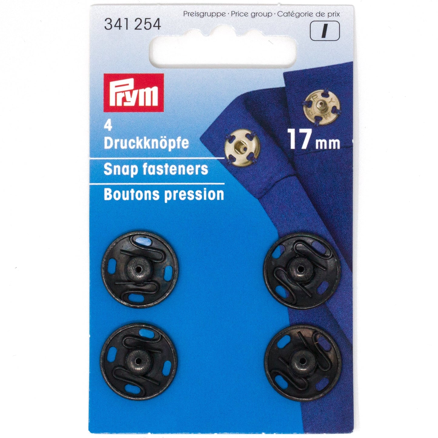 Sew-on Snap Fasteners, 17mm, Black-Notion-Spool of Thread