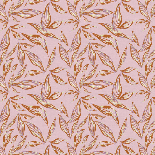 Sun And Sand Leaves Pink ½ yd-Fabric-Spool of Thread