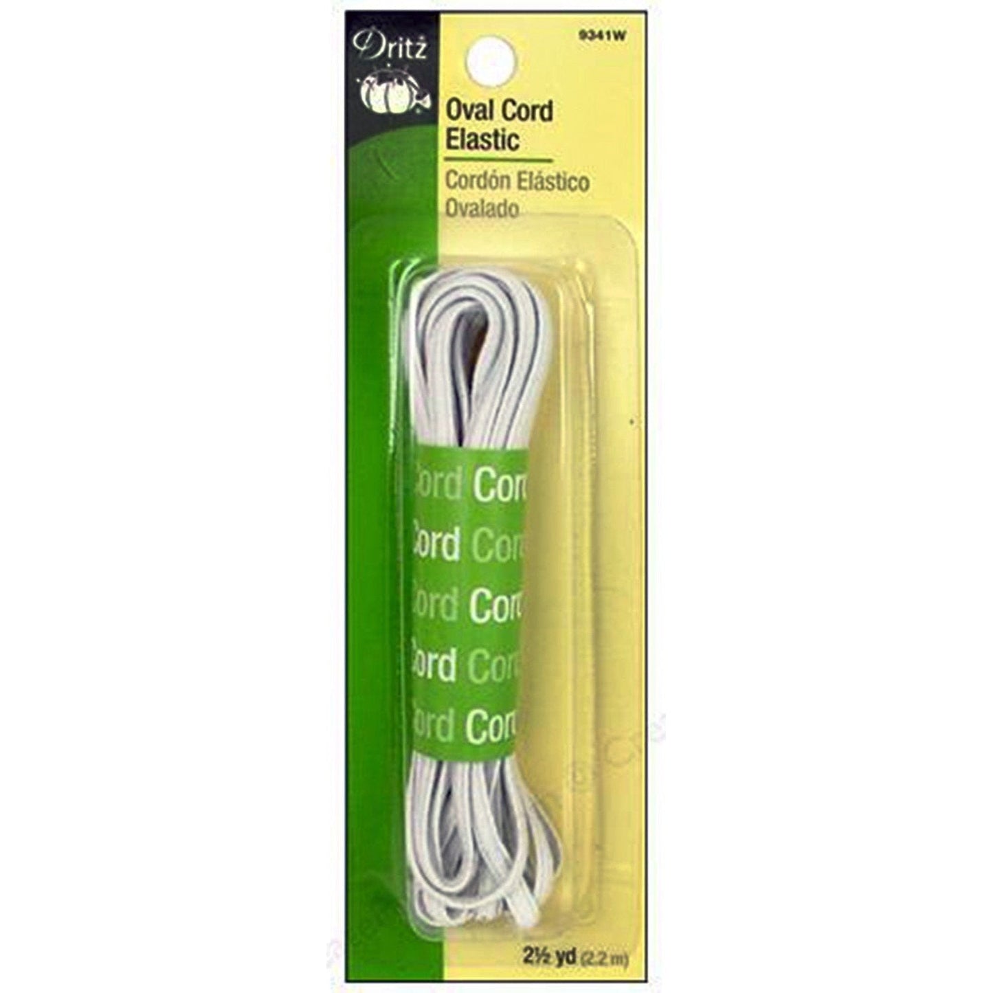 White Oval Cord Elastic - 2.5yds-Notion-Spool of Thread