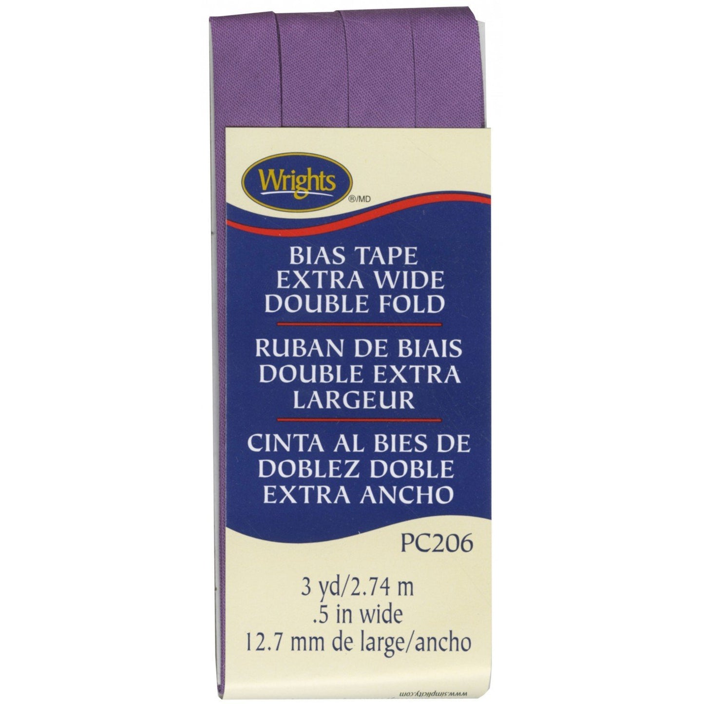 Extra Wide Bias Tape 1/2-inch Purple-Notion-Spool of Thread