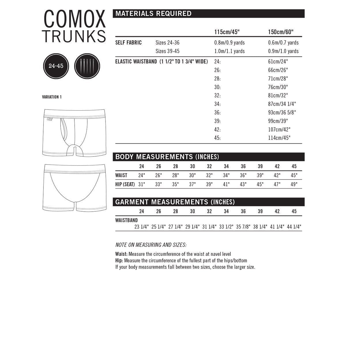 Thread Theory Comox Trunks Paper Pattern-Pattern-Spool of Thread