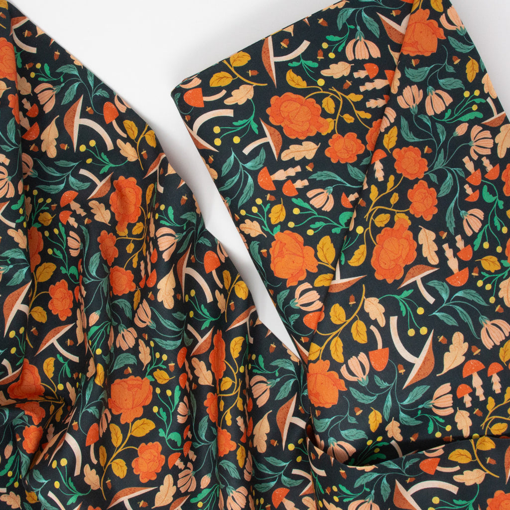 Brightly Hued Woodland Stories on Cotton