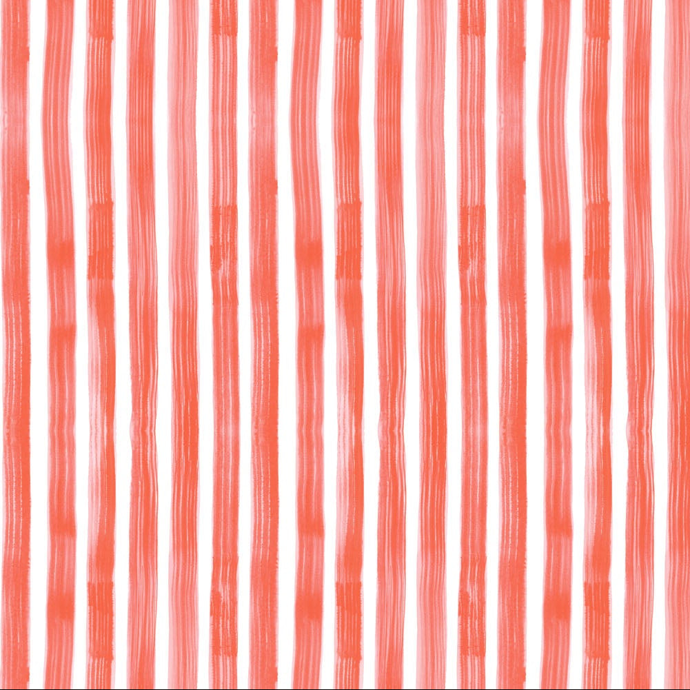 Painted Garden Stripe Coral ½ yd