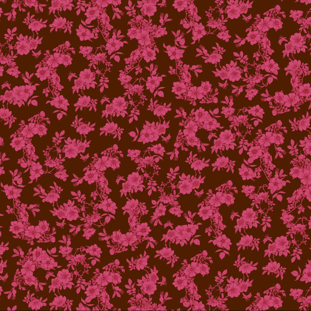 Rosa Tonal Floral Red ½ yd