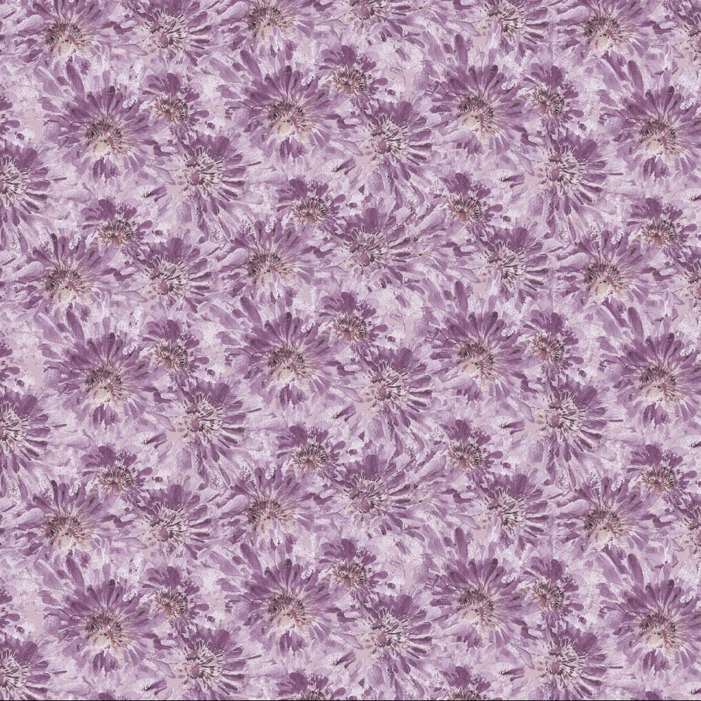 Flourish Floral Texture Purple ½ yd