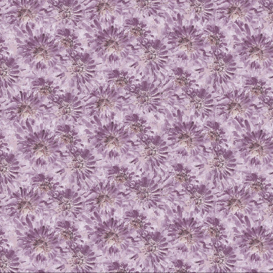 Flourish Floral Texture Purple ½ yd