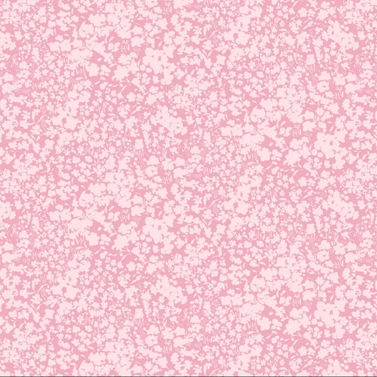 Flourish Fields Pink ½ yd