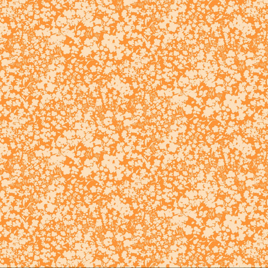 Flourish Fields Orange ½ yd