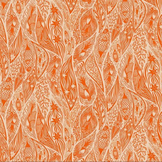 Shooting Star Current Tangerine ½ yd
