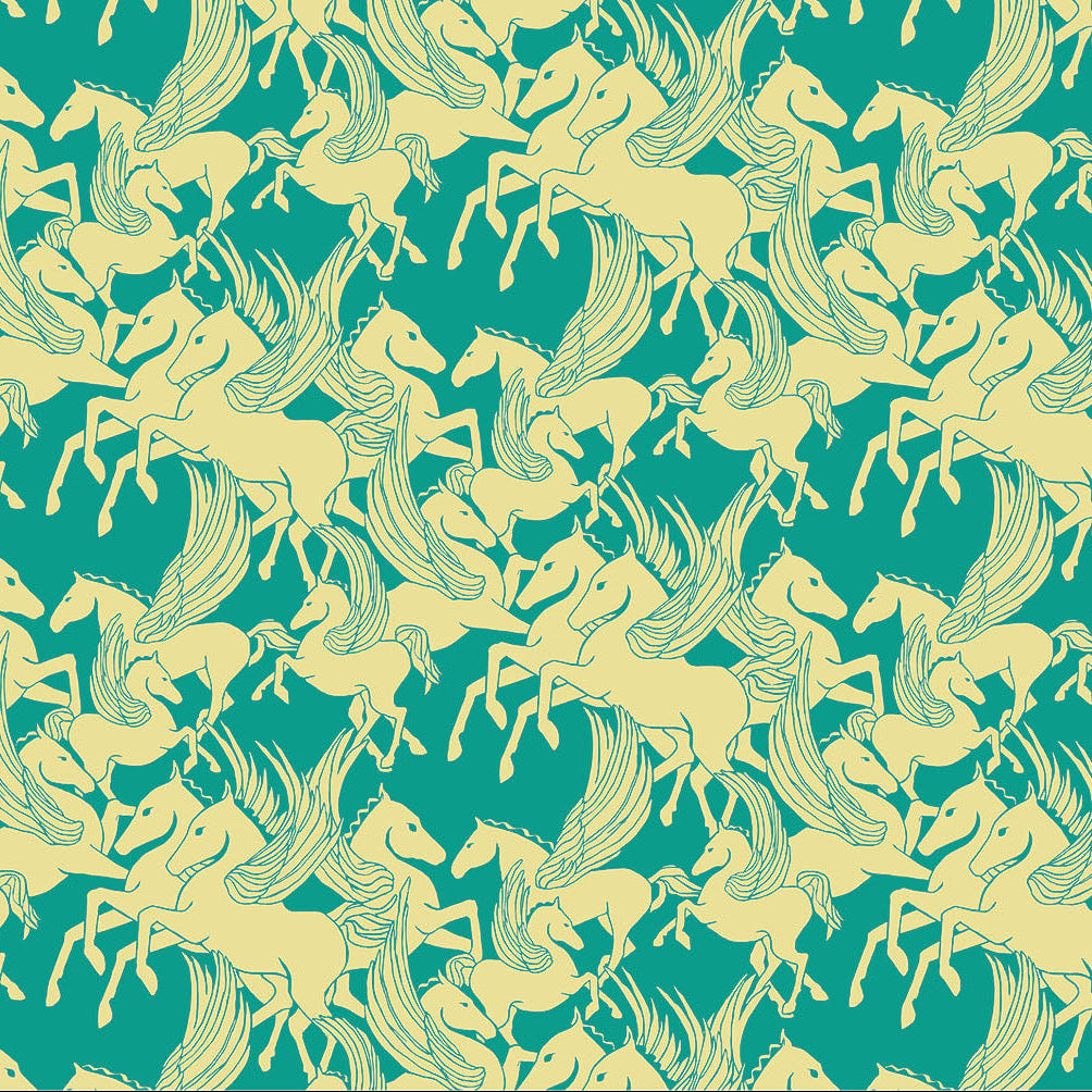 Shooting Star Mythology Turquoise ½ yd