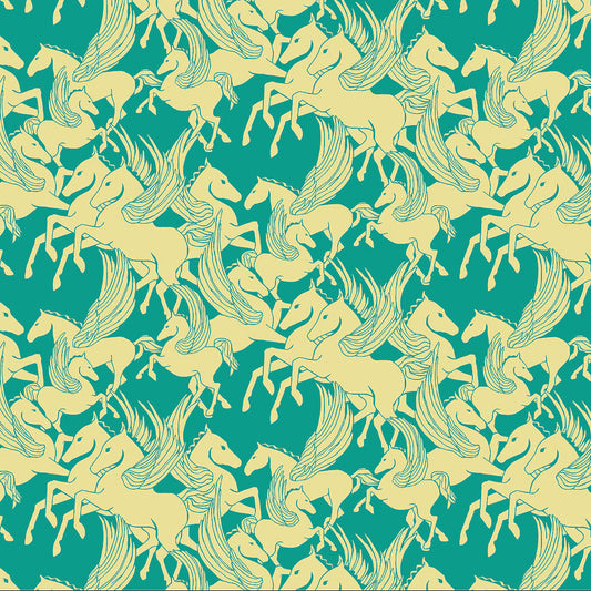 Shooting Star Mythology Turquoise ½ yd