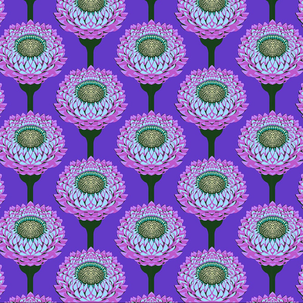 Iconic Starflower Periwinkle ½ yd