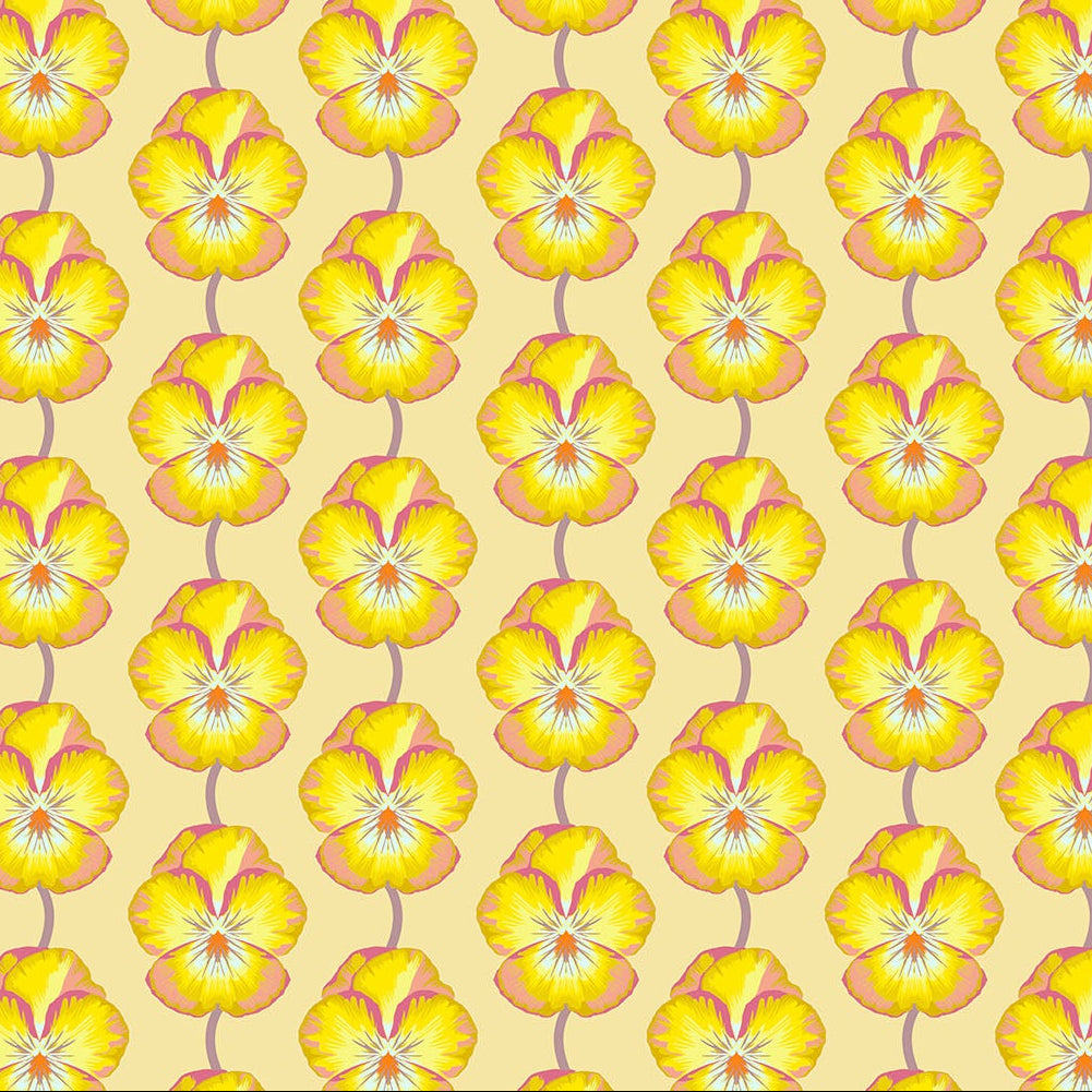 Iconic Pansy Muted ½ yd