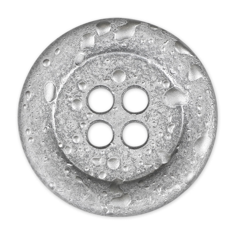 Accomplished Button - 15mm (⅝″), 4 Hole, Silver - 2 count-Notion-Spool of Thread