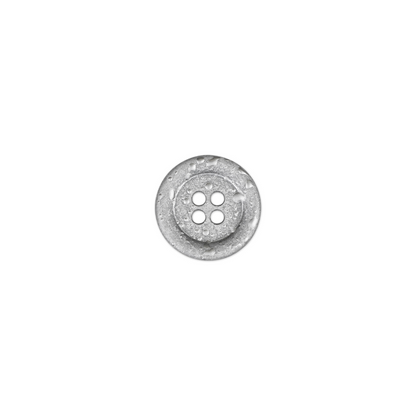 Accomplished Button - 15mm (⅝″), 4 Hole, Silver - 2 count