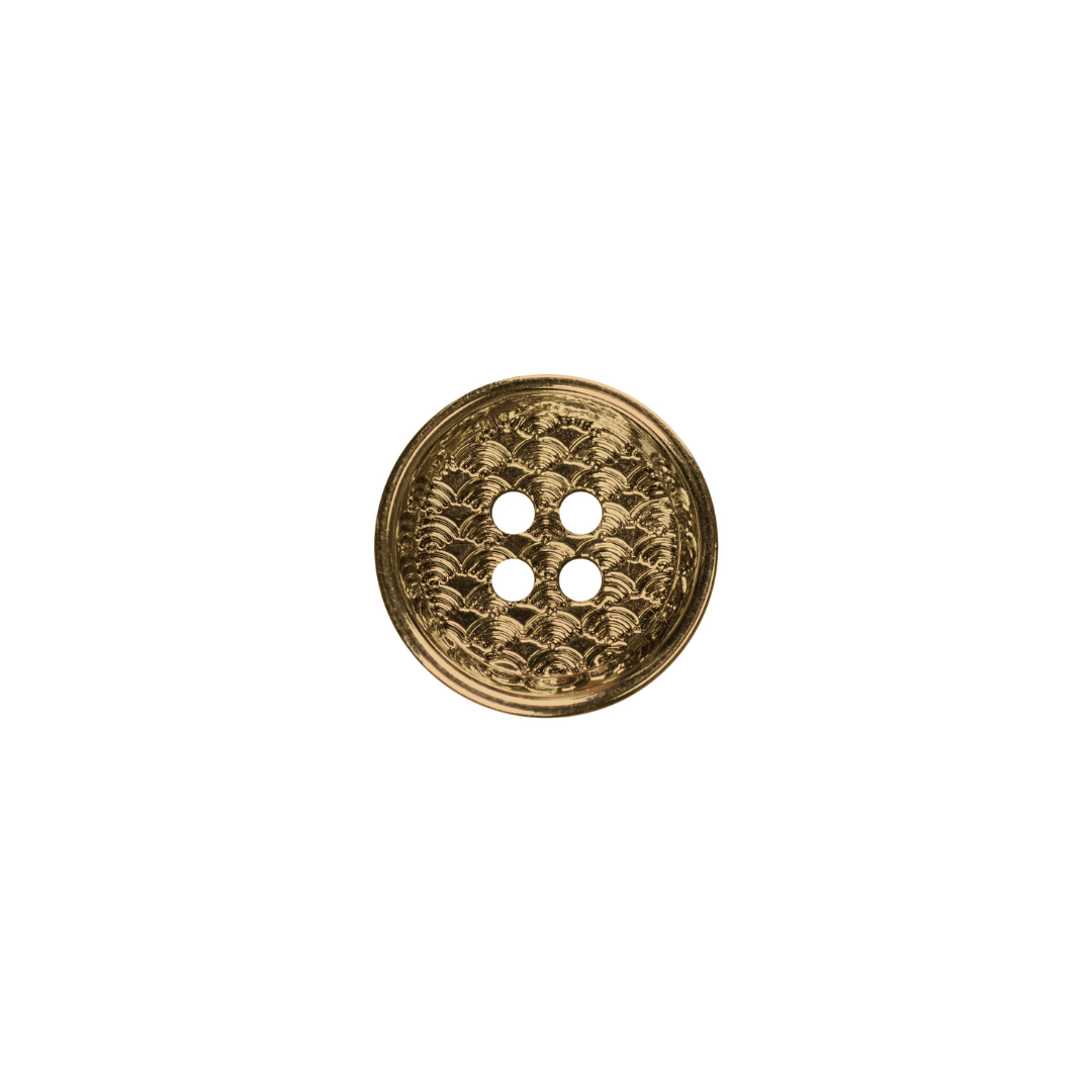 Adept Button - 11mm (½″), 4 Hole, Antique Brass - 4 count