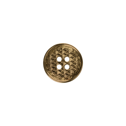 Adept Button - 11mm (½″), 4 Hole, Antique Brass - 4 count