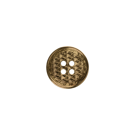 Adept Button - 11mm (½″), 4 Hole, Antique Brass - 4 count