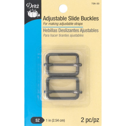 Adjustable Slide Buckles - Gunmetal-Notion-Spool of Thread