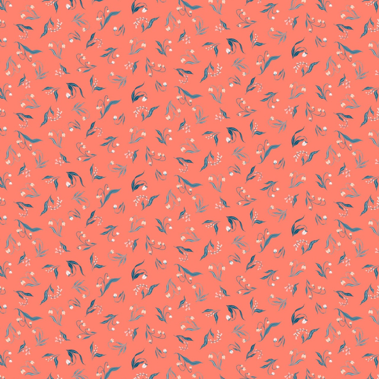 Alpine Bliss Floral Orange ½ yd – Spool of Thread