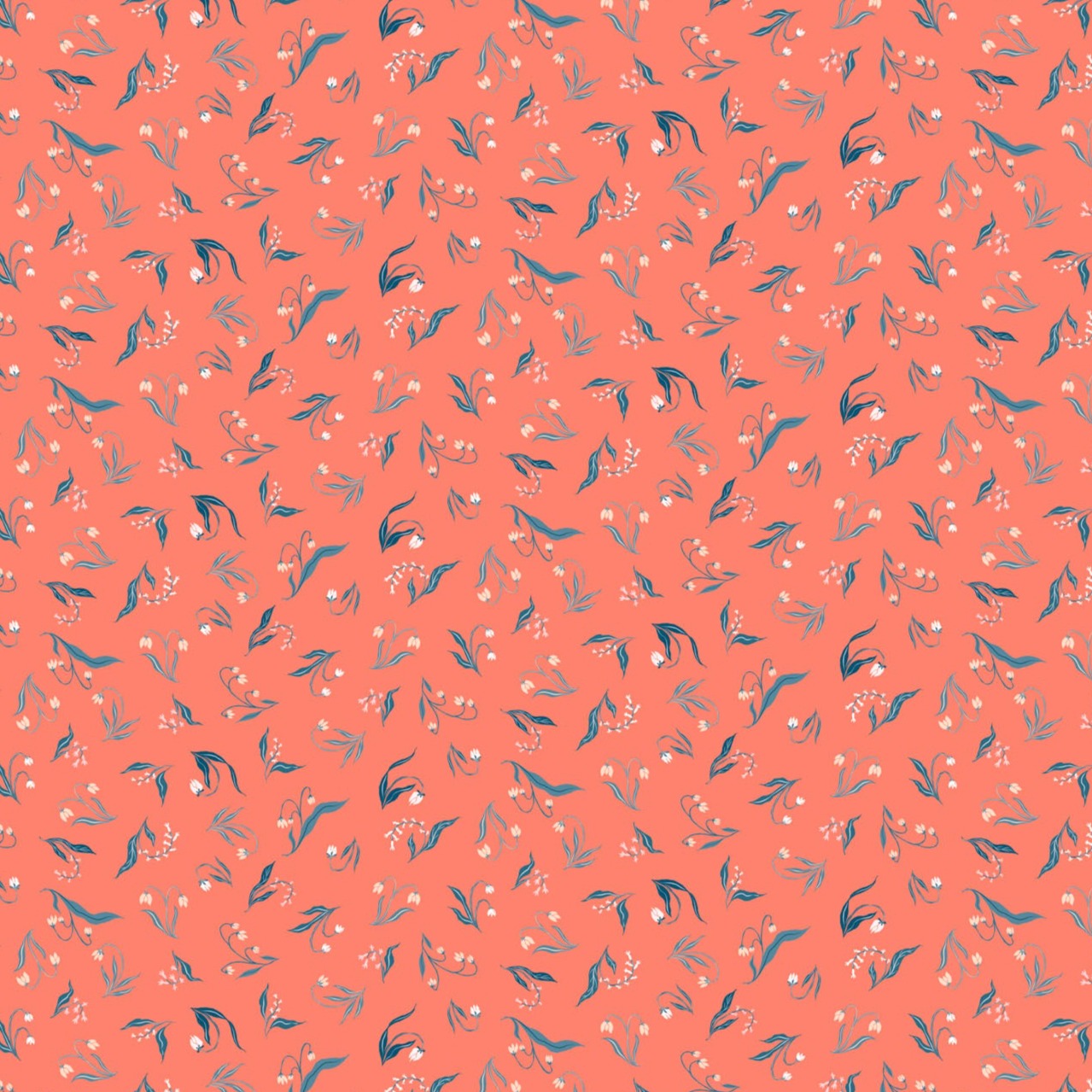 Alpine Bliss Floral Orange ½ yd-Fabric-Spool of Thread
