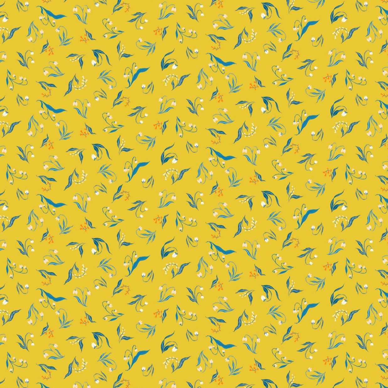 Alpine Bliss Floral Yellow ½ yd-Fabric-Spool of Thread