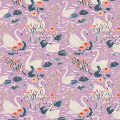 Alpine Bliss Swan Lilac ½ yd-Fabric-Spool of Thread