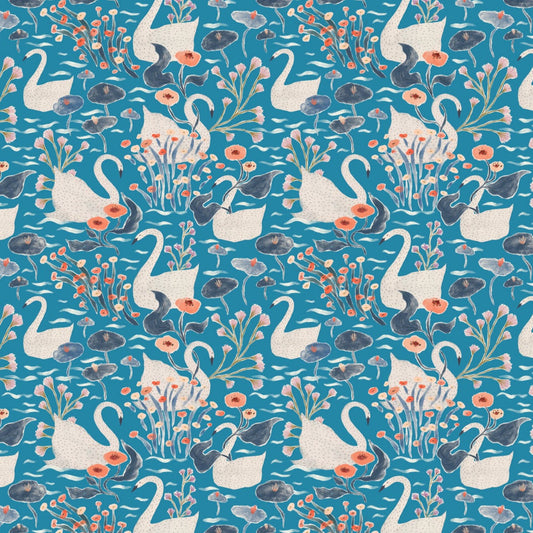 Alpine Bliss Swan Teal ½ yd-Fabric-Spool of Thread