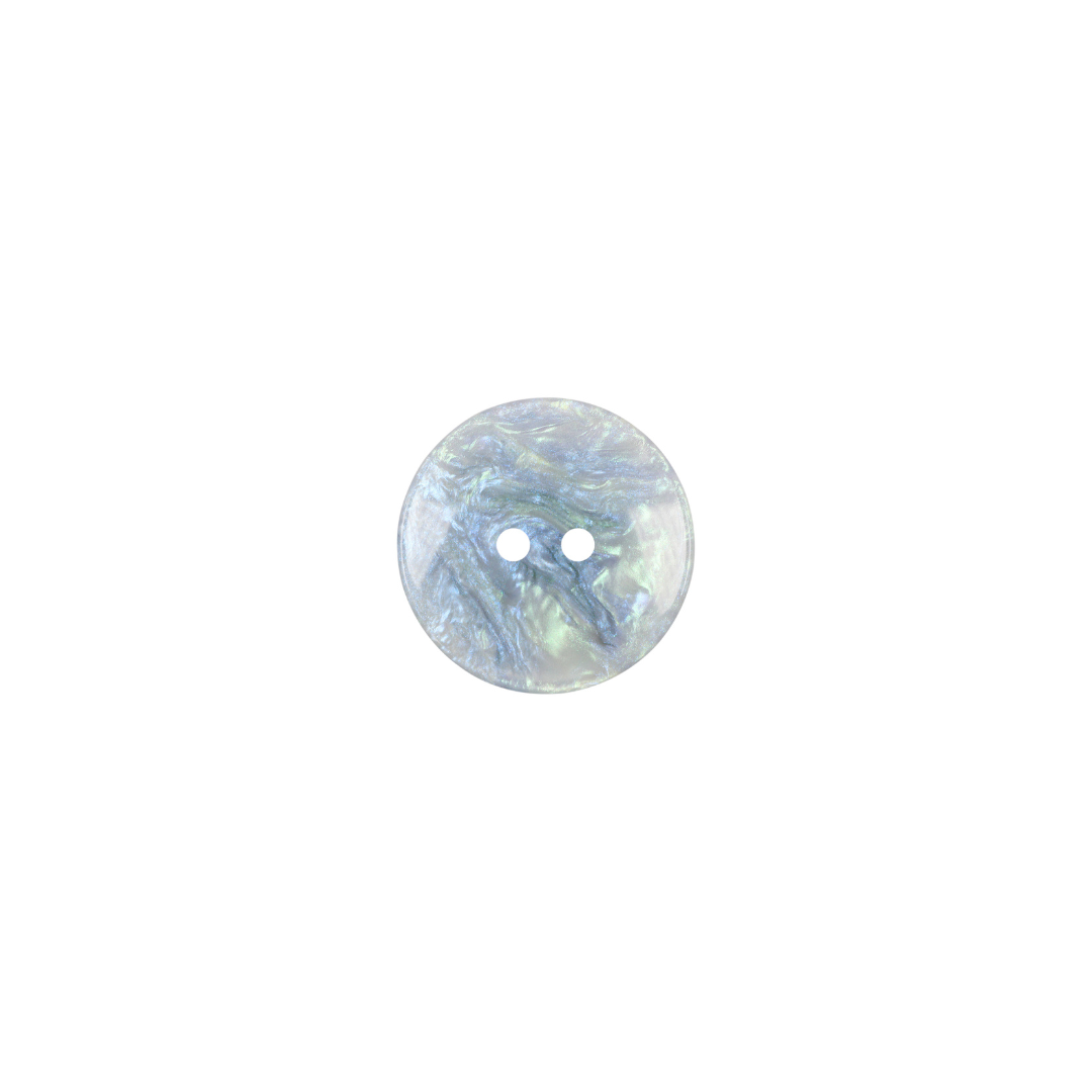 Attractive Button - 15mm (⅝″), 2 Hole, Pearl Blue - 3 count