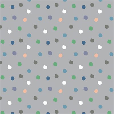 Baby Dino Cotton Flannel Dot Grey ½ yd-Fabric-Spool of Thread