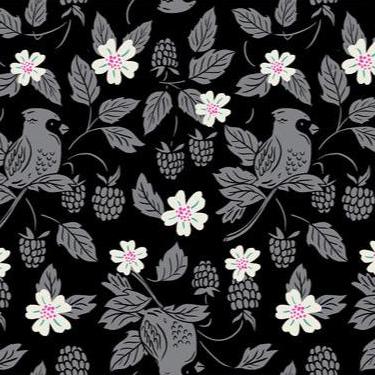 Backyard Berries Black ½ yd-Fabric-Spool of Thread