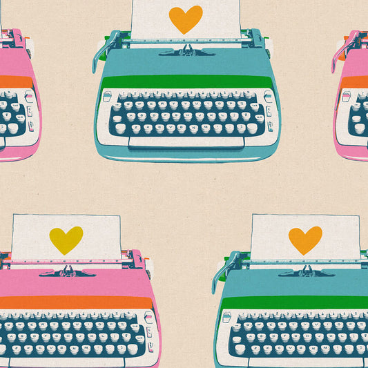 Best Day Ever Cotton Linen Canvas Natural ½ yd-Fabric-Spool of Thread