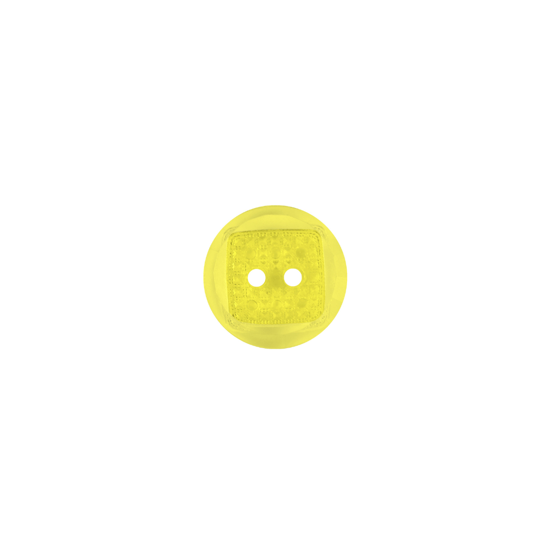 Bright Button - 15mm (⅝″), 2 Hole, Yellow - 3 count