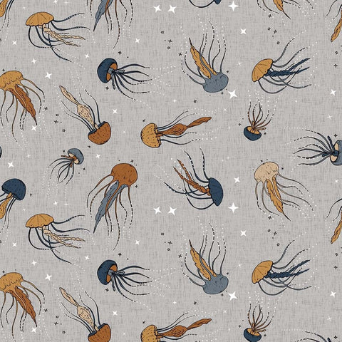 Calm Waters Jellyfish Grey ½ yd-Fabric-Spool of Thread