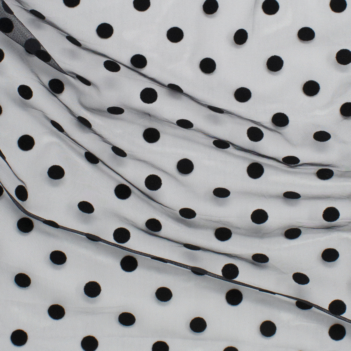 Camas Poly Mesh Polka Dot Midnight Black ½ yd-Fabric-Spool of Thread