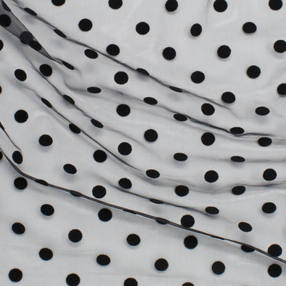 Camas Poly Mesh Polka Dot Midnight Black ½ yd-Fabric-Spool of Thread