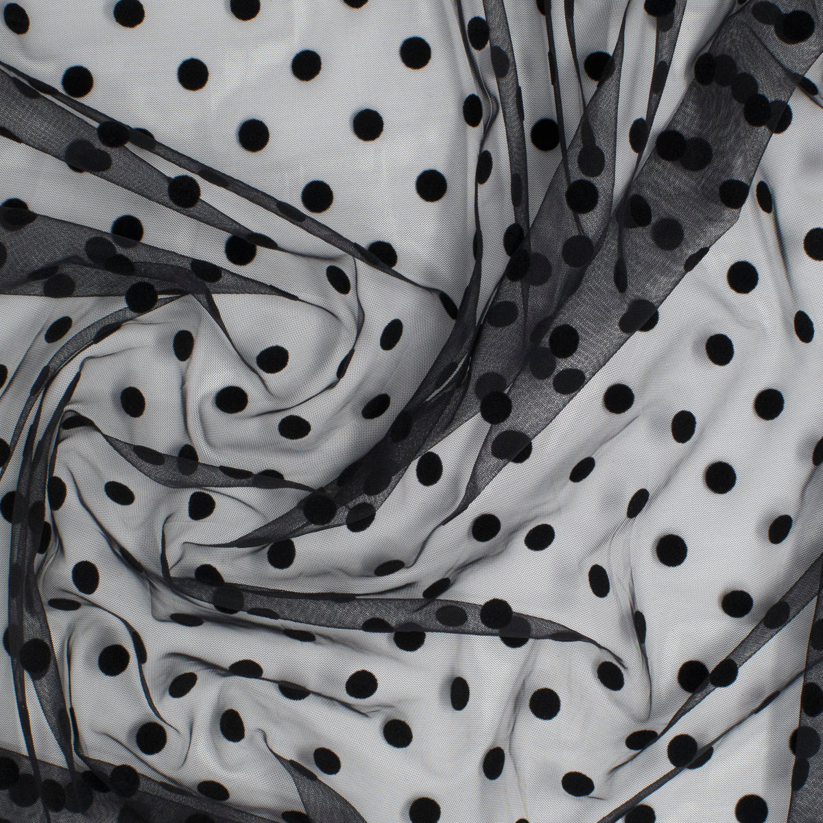 Camas Poly Mesh Polka Dot Midnight Black ½ yd-Fabric-Spool of Thread