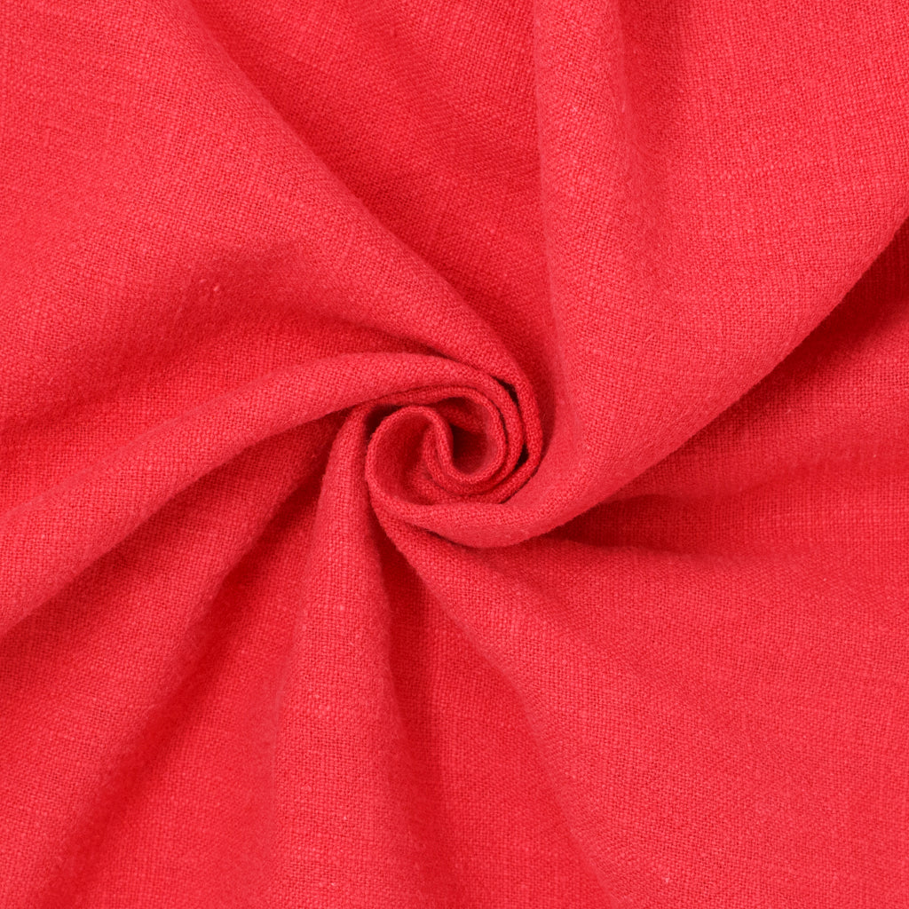 Cascade Stonewashed Ramie Slub Bright Geranium ½ yd-Fabric-Spool of Thread