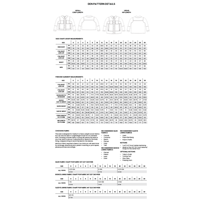 Chalk and Notch Den Jacket Paper Pattern-Pattern-Spool of Thread