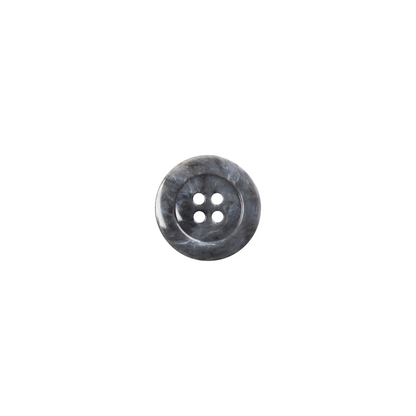 Charismatic Button - 15mm (⅝″), 4 Hole, Grey - 3 count