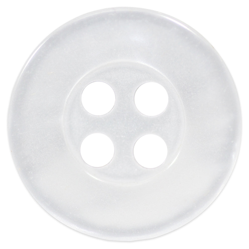 Considerate Button - 10mm (⅜″), 4 Hole, White - 6 count-Notion-Spool of Thread